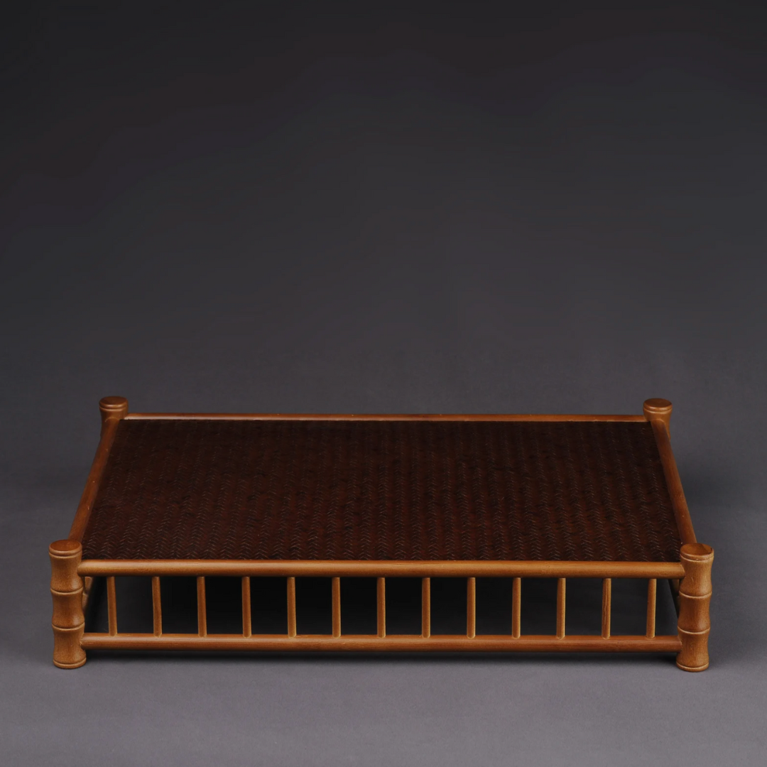 Japanese Bamboo Mahogany Tea Tray