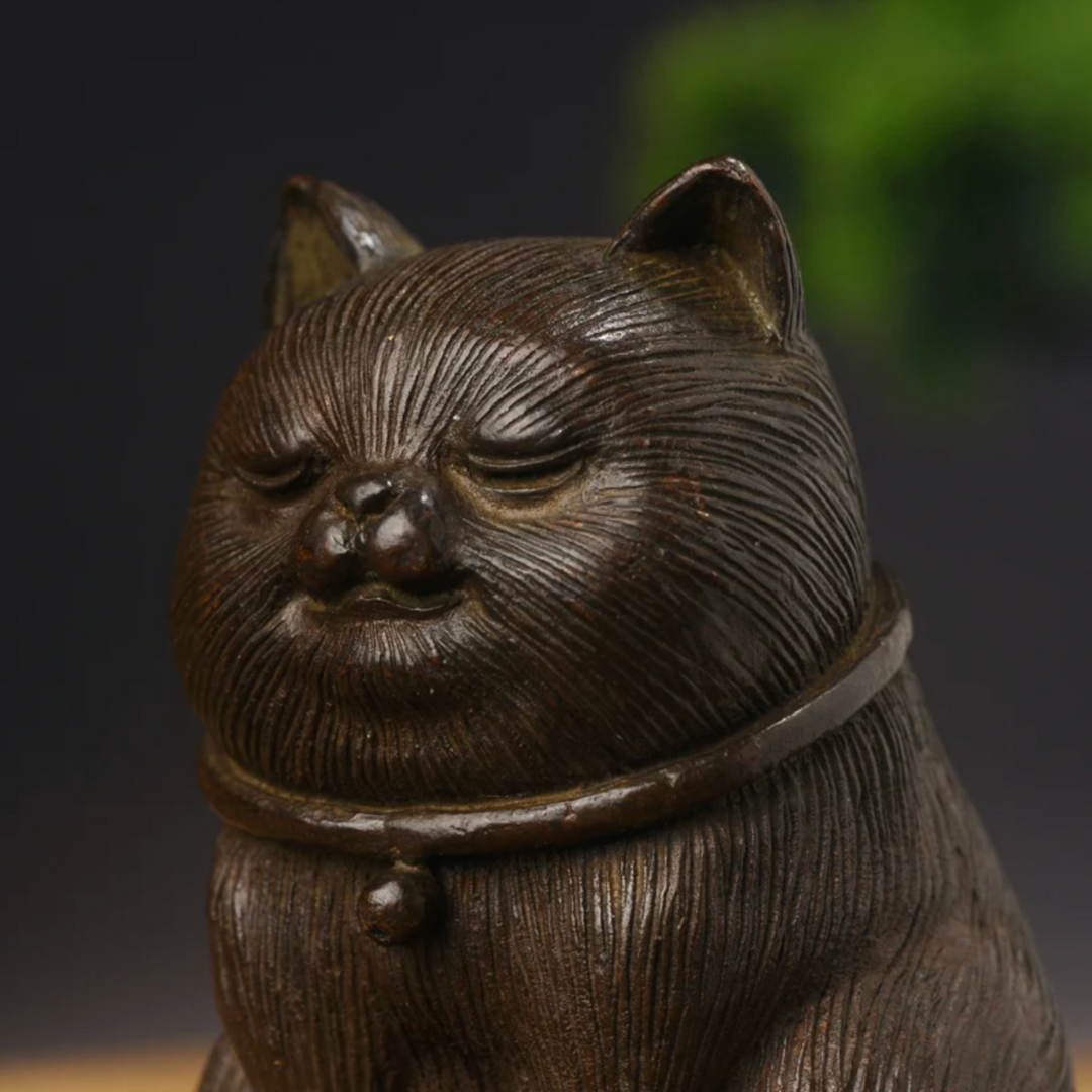 Japanese Meiji Bronze Lucky Kitten