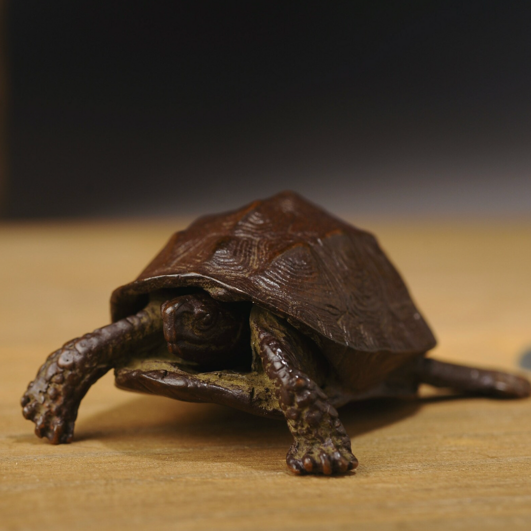 Japanese Meiji bronze turtle sculpture