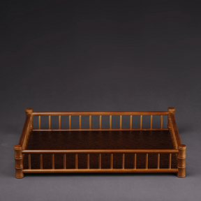 Japanese Bamboo Mahogany Tea Tray