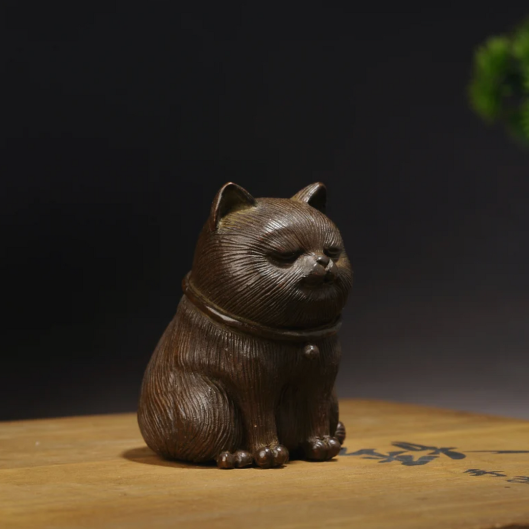 Japanese Meiji Bronze Lucky Kitten