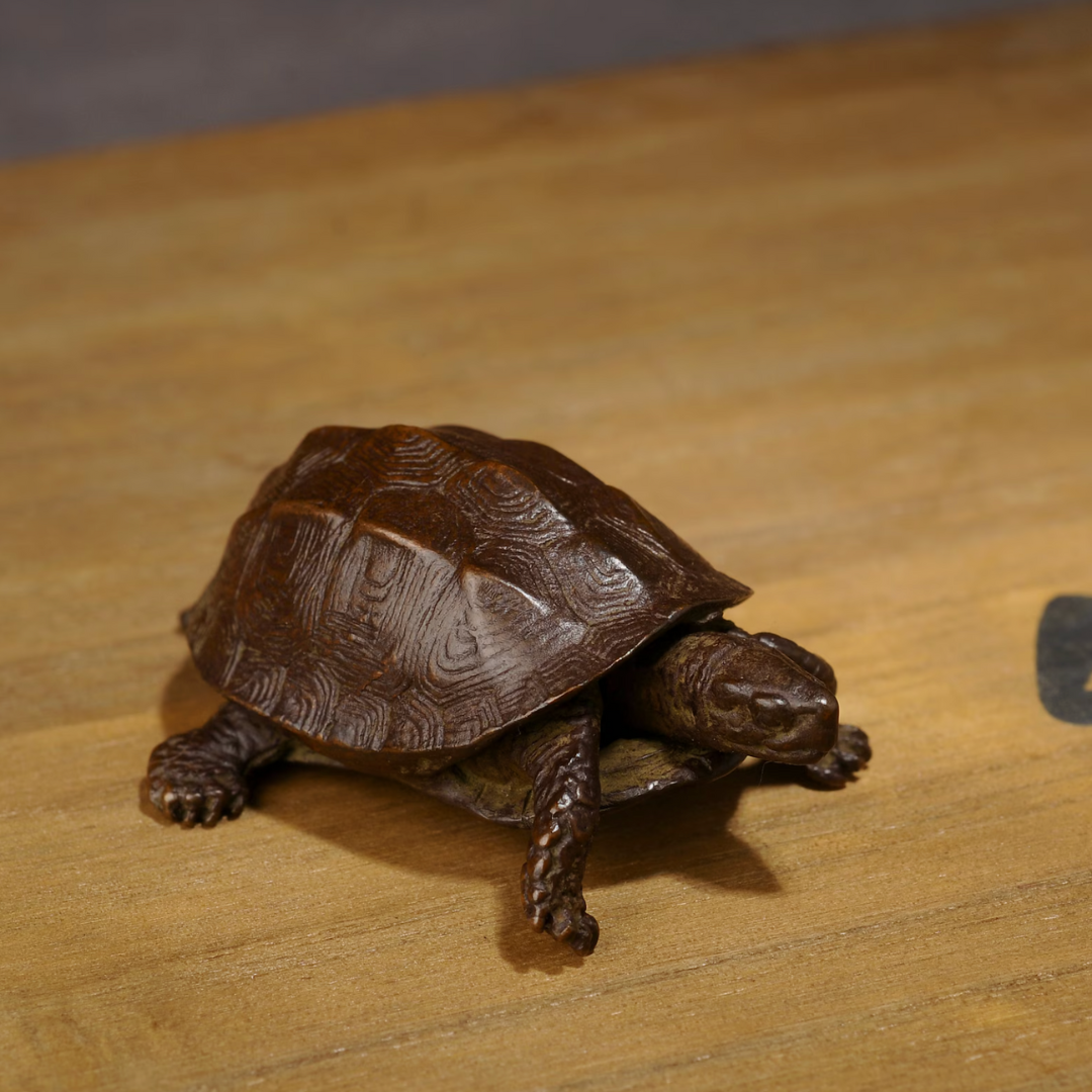 Japanese Meiji bronze turtle sculpture