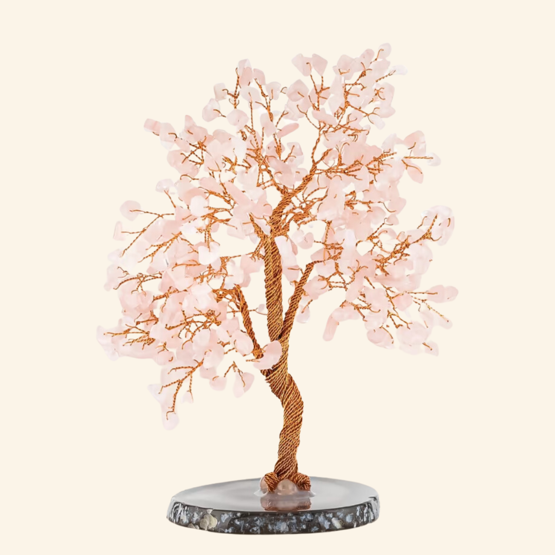 Amplificador de amor - Árbol Feng Shui de cuarzo rosa