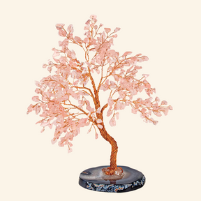 Amplificador de amor - Árbol Feng Shui de cuarzo rosa