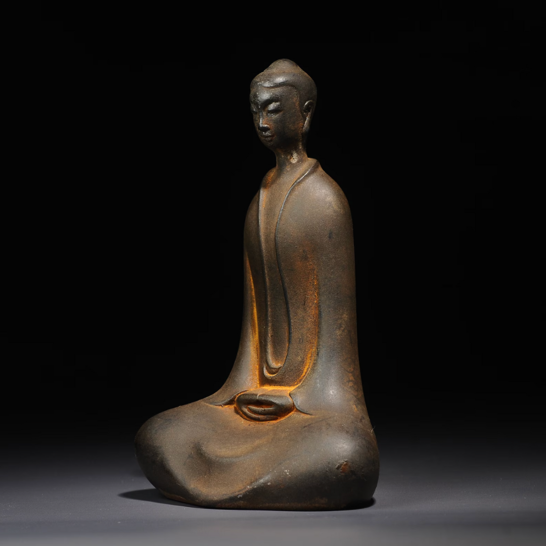 Vintage Iron Zazen Buddha