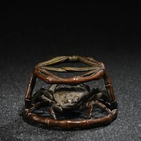 Japanese Bronze Crab Teacup Holder