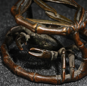 Japanese Bronze Crab Teacup Holder