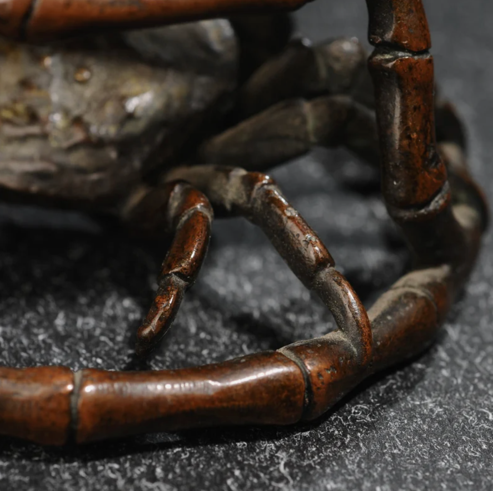 Japanese Bronze Crab Teacup Holder