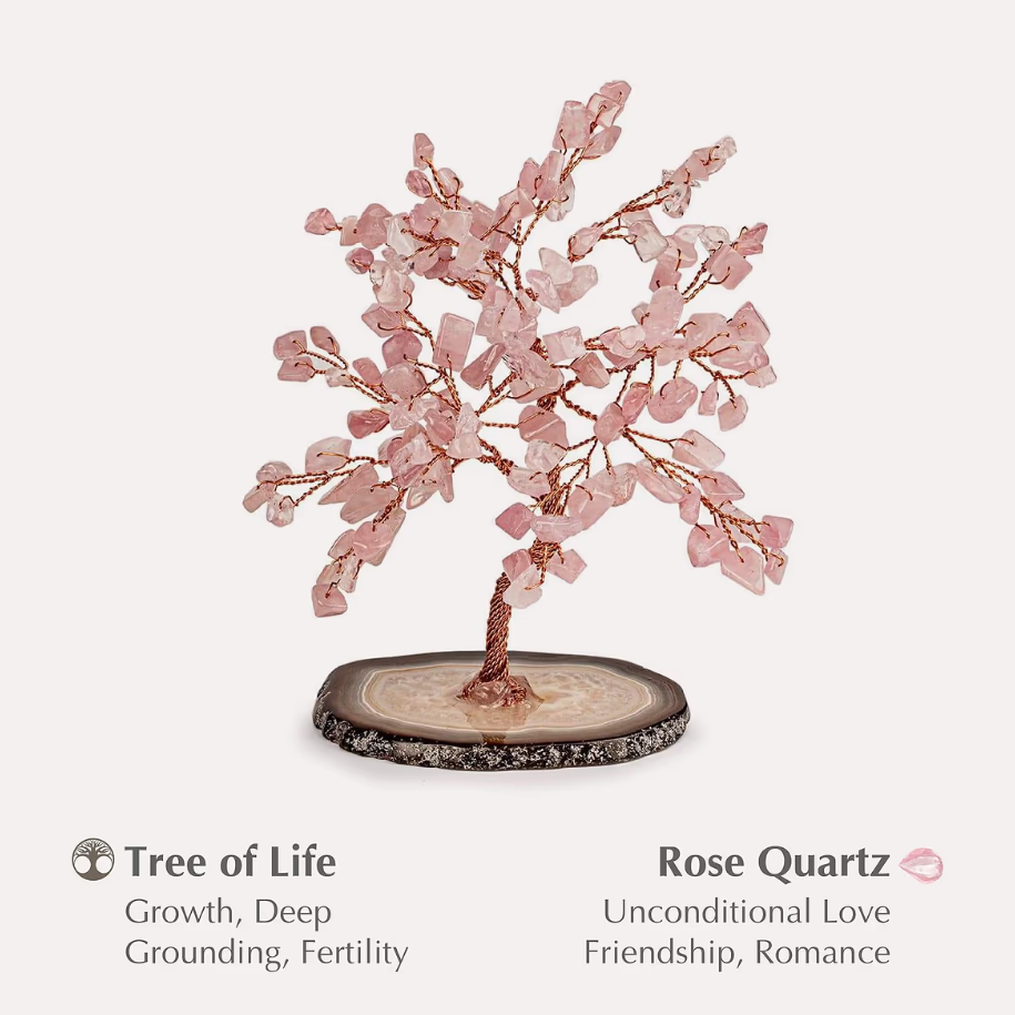 Amplificador de amor - Árbol Feng Shui de cuarzo rosa