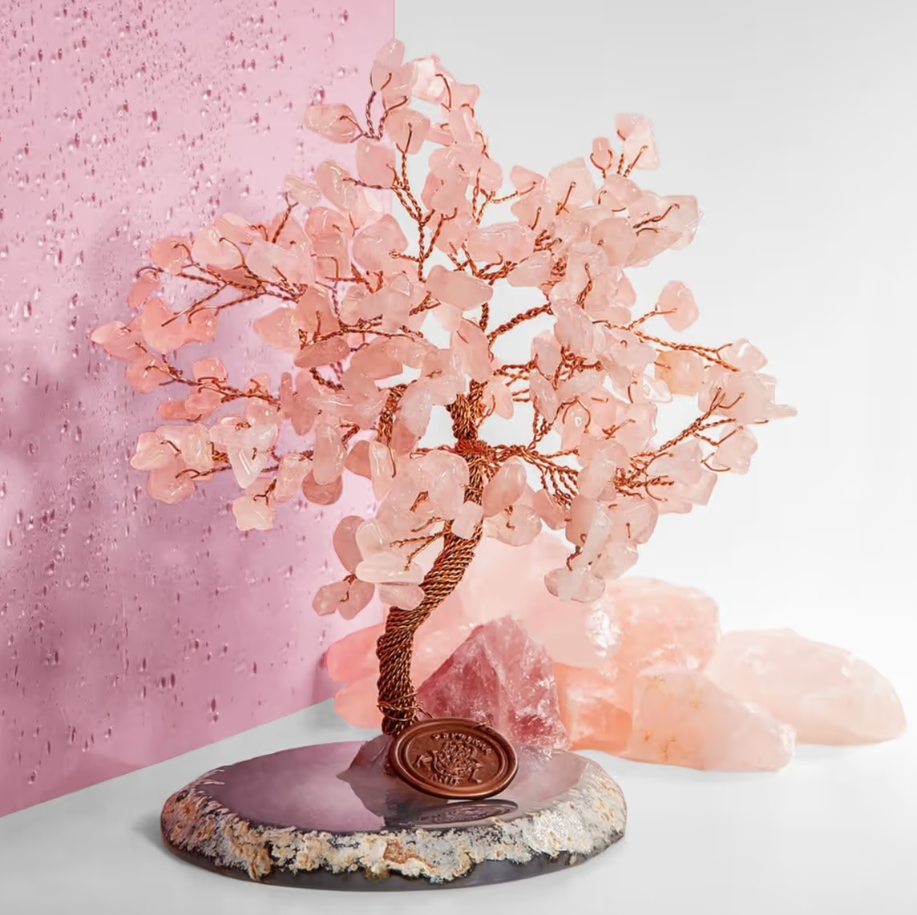 Amplificador de amor - Árbol Feng Shui de cuarzo rosa